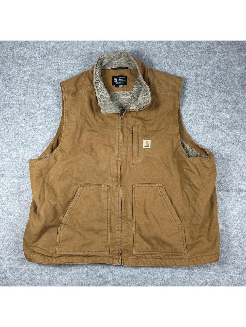 Carhartt Mens Brown Sherpa Lined Vest Size 3XL XXXL